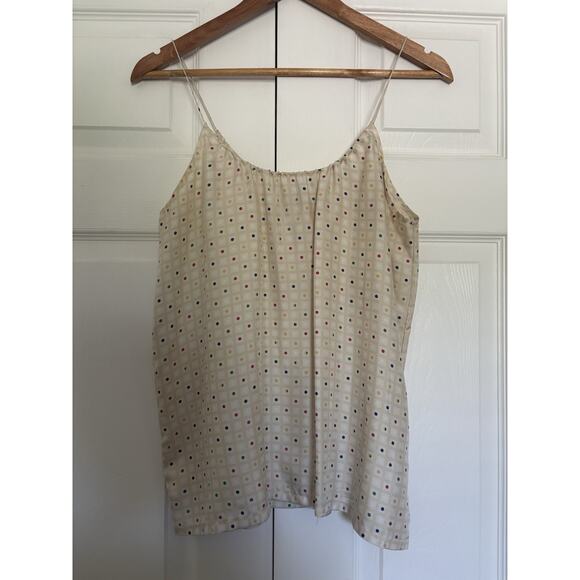 Women’s Tucker Tank Top White Multicolored Size P Silk - Picture 1 of 4